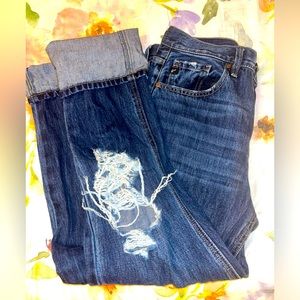 Kancan stretchy high rise ripped straight leg jeans